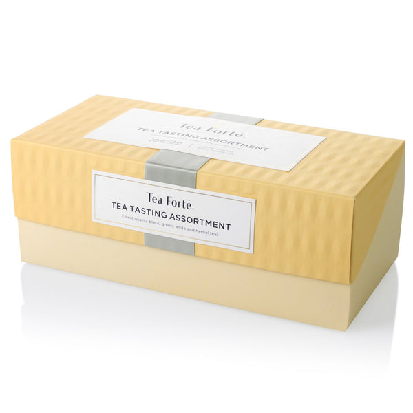 Tea Forte Tea Tasting Assortment Presentation Box Tea Gift Set Sampler, 20 Count 2 of Each Variety Individually Wrapped Handcrafted Pyramid