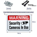 Large Video Surveillance Sign, Security Cameras In Use, 10x14, 2 Pack | UV Printed Rust-Free Aluminum; Weatherproof For Home, Business, Gate,