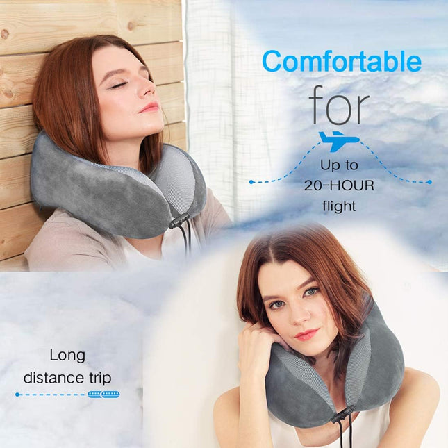 Travel Pillow, Best Memory Foam Neck Pillow Head Support Soft Pillow for Sleepin