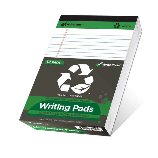 KAISA White Legal Pads Writing Pads Recycled Paper 5"X8" Narrow Ruled Lined Pape