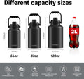 WATERSY 1 Gallon Water Bottle Insulated(Cold for 48 Hrs),BPA Free&Leak Proof,128oz Stainless Steel Water Jug with Handle for