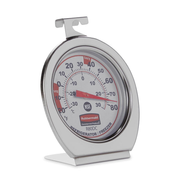 Rubbermaid Commercial Products Thermometer, Classic Large Mechanical Dial, Chrome, Extreme Temperature Range for Use in