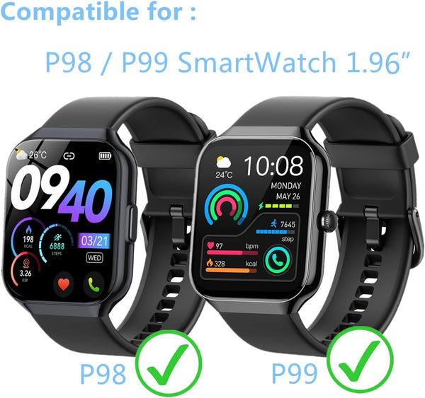 Screen Protector Compatible for Togala Smart Watch 1.96" (6 Pack) Clear TPU Soft Film Compatible for Jugeman P99 / P98 Smart Watch