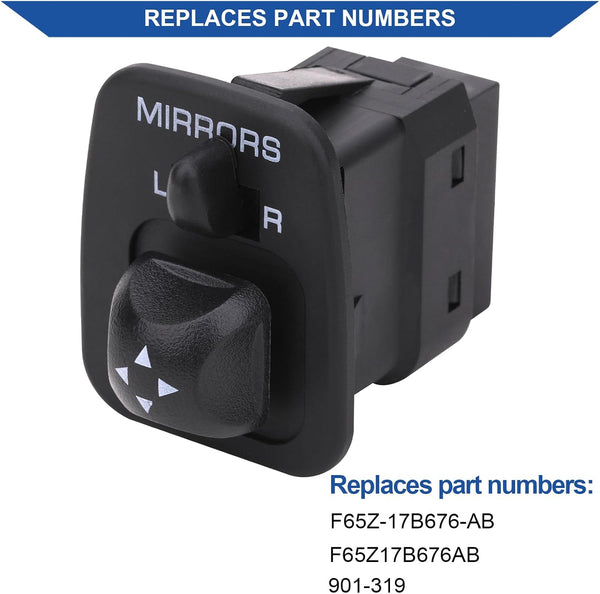 Mirror Control Switch Button Compatible with Ford F150 F250 F350 Excursion Expedition Escort Thunderbird Windstar Lobo Replaces F65Z17B676AB Front