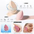 Makeup Sponges Set - Beauty sponges Blending Blenders with 1 Holder and Egg Case, Flawless for Cream, Powder and Liquid (Pink, 4Pcs+1Holder+ case)