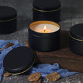 SONVIIBOX 24 Pack 8oz Candle Tins,Black Candle tins for Making Candles Bulk,8 oz Candle Jars,Tin Jars for Candle Making,Metal tin Jars (Black) 8