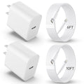iPhone Charger Fast Charging【MFi Certified】 2Pack 20W PD USB C Wall Charger 6&10FT Cable Fasting Charging Adapter Compatible with iPhone 14Pro/13