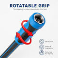 FEVONE Heavy Duty Garden Hose 3 ft, Leader Hose For Hose Reel | Flexible, Leak-Free, Lightweight, 5/8 ID, 600 PSI, 3/4 GHT Aluminum Fittings with