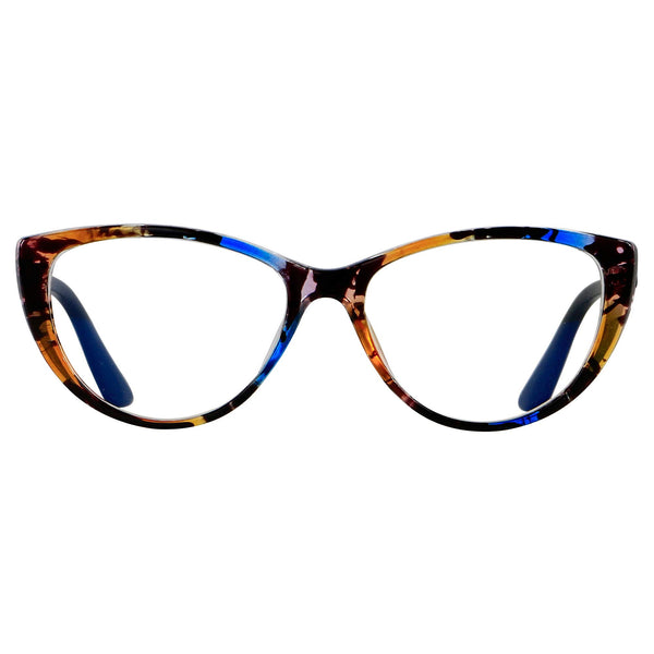 ANDWOOD Blue Light Blocking Glasses Women Bluelight Blocker Computer Cateye Clear Cat Eye Eyeglasses Frame AR003 Cateye Pattern | Anti-blue Light Lens