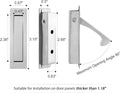 Pocket Door Pull and Edge Set, Stainless Steel Hardware Recessed Handle, Sliding Door Finger Flush Pull (Brushed Steel, 3 Pack)