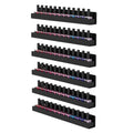 FEMELI Nail Polish Wall Rack, 6 Shelves Acrylic Organizer (15 Inch, Black) | Acrylic Nail Polish holder wall for 66-90 Bottles, Multi-Purpose