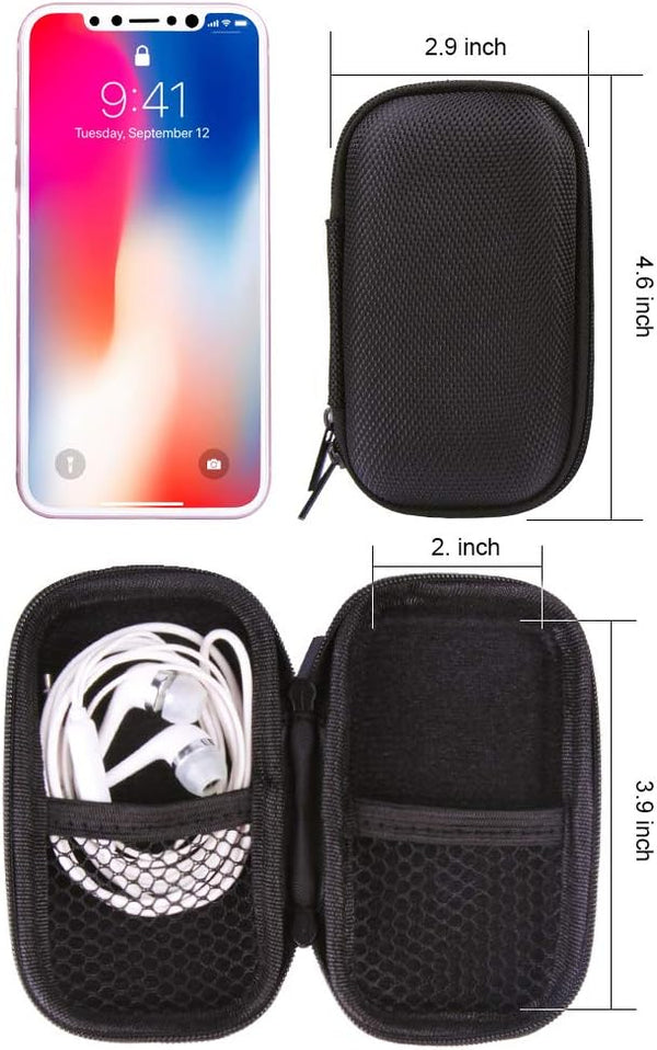 HOOTEK Durable MP3 Player Case, USB Flash Drive Case Bag Wallet, 2Pack EVA Shockproof Hard Carrying Travel Case Bag SD Memory Cards Cable