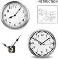 2 Pieces Silent Clock Movement Mechanism Long and Short Shaft with 6 Different Pairs of Hands DIY Clock Repair Parts Motor Replacemen Black