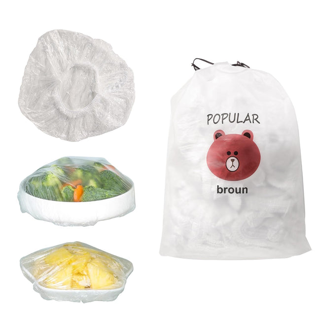 Fresh Keeping Bags, 300Pcs Food Covers, Reusable Elastic Food Storage Covers, Plastic Sealing Elastic Stretch Adjustable