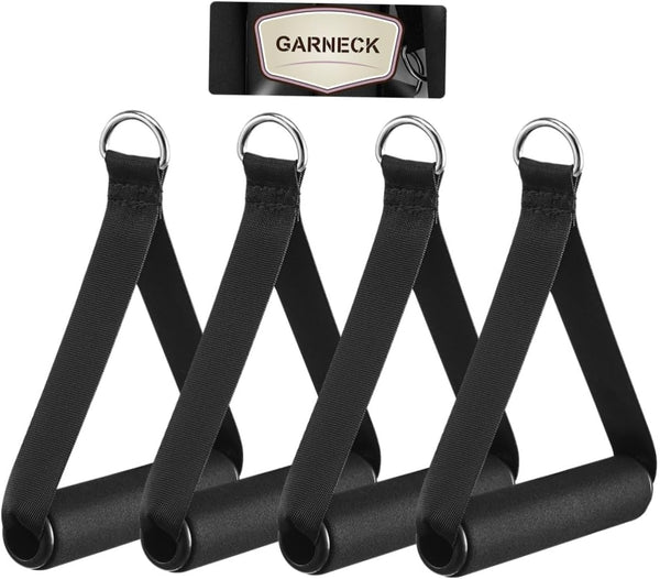 Garneck 4pcs Resistance Band Handles Plastic D Ring Exercise Strap Foam Handle Band Fitness Equipment for Home Gym Overhead Strength Training