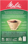 Melitta #4 Unbleached Coffee Filters, Premium, Natural Brown, Flavor Enhancing Coffee Filters for 8-12 Cup Coffee Makers, Kosher Certified,