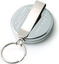 KEY-BAK Original Retractable Key Holder with a Front, Steel Belt Clip, and a Split Ring 48" Stainless Steel Cable (8 Oz. Load)