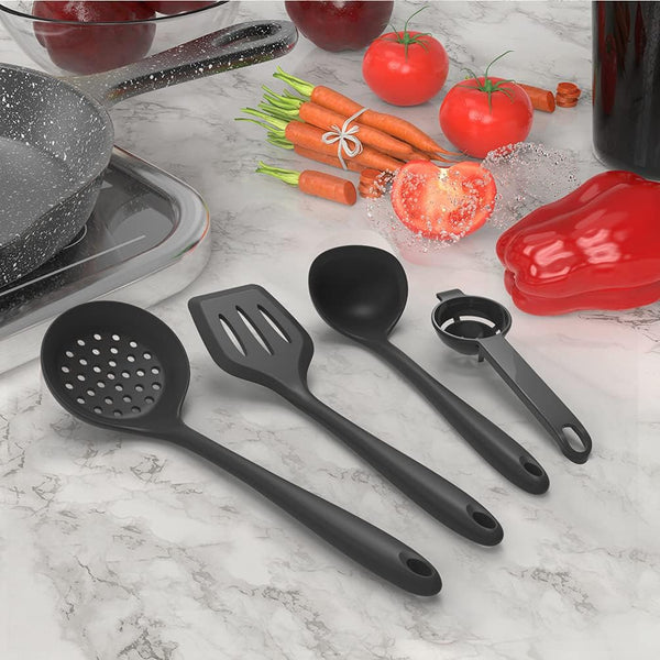 AOTHOD Silicone Cooking Utensils Set - 446°F Heat Resistant Kitchen Utensils,Turner Tongs,Spatula,Spoon,Brush,Whisk,Kitchen Utensil Gadgets Tools