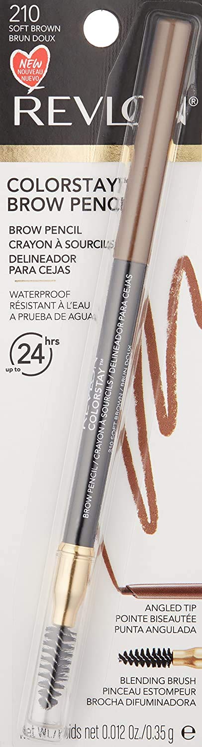 Revlon ColorStay Brow Pencil, 210 Soft Brown, 0.021 oz