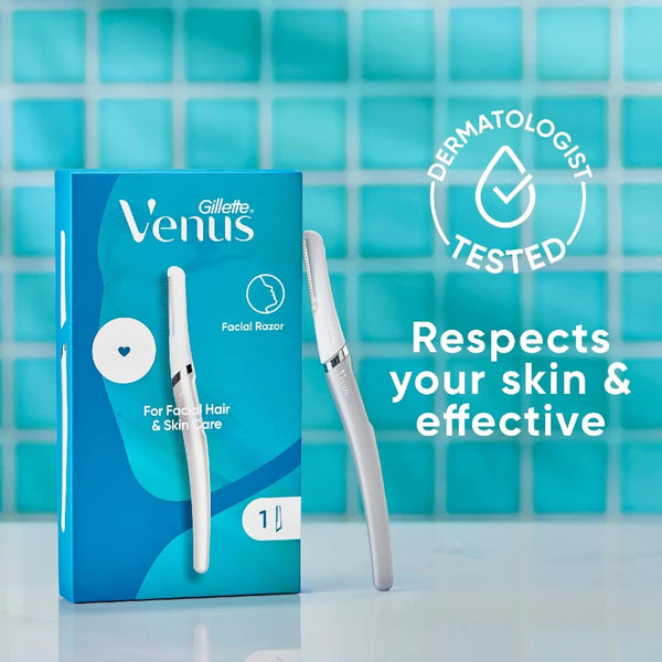 Gillette Venus Dermaplaning Tool, 2 Blade Refills, Exfoliating Face Razors for Women, Eyebrow and Facial Dermaplane Razor