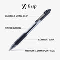 Zebra Pen Z-Grip Retractable Ballpoint Pen, Black Ink, 1.0mm, 18-Pack Black F 1 Count (Pack of 18)