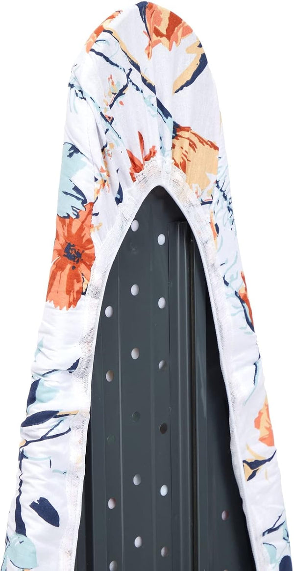 Juvale Ironing Board Cover & Pad - Standard Size 15 x 54 in, Multicolor Floral Print - Extra-Thick Laminated Cotton & Foam Padding with Drawstring
