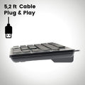 Perixx PERIBOARD-317 Wired Backlit USB Keyboard, Big Print Letter with White Illuminated LED, US English Layout,Black