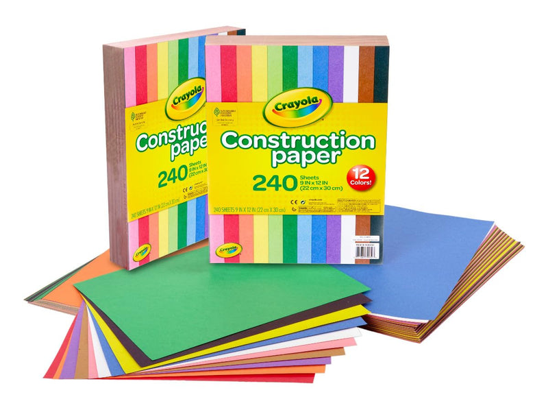 Crayola Construction Paper Bulk Pack (480 Sheets) – 10 Assorted Colors, 9x12, Teacher School Supplies & Classroom Must Haves, Card Making Craft