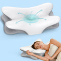 Cervical Pillow for Neck Pain Relief, Ergonomic Neck Pillow for Sleeping Contour Memory Foam Pillows with Cooling Pillowcase, Orthopedic Bed