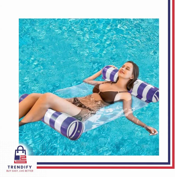 2-Pack Multi-Purpose Inflatable Pool Hammock - Saddle, Lounge Chair, Drifter; Water Hammock Lounge in Light Blue, Navy Blue Navy Blue,Pink