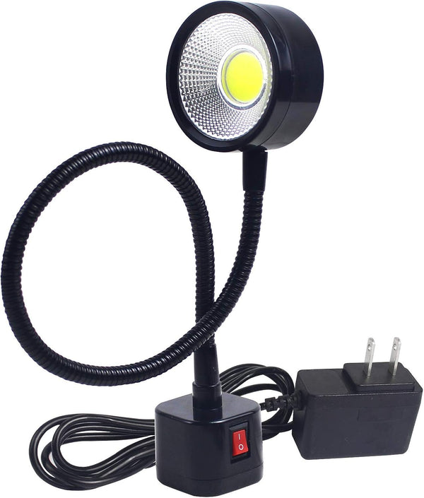 Led Magnetic Work Light 300mm Flexible Gooseneck lamp 500 Lumens 120 Volt for Sewing Machine Lathe Milling Drill Press Industrial Lighting Magnets