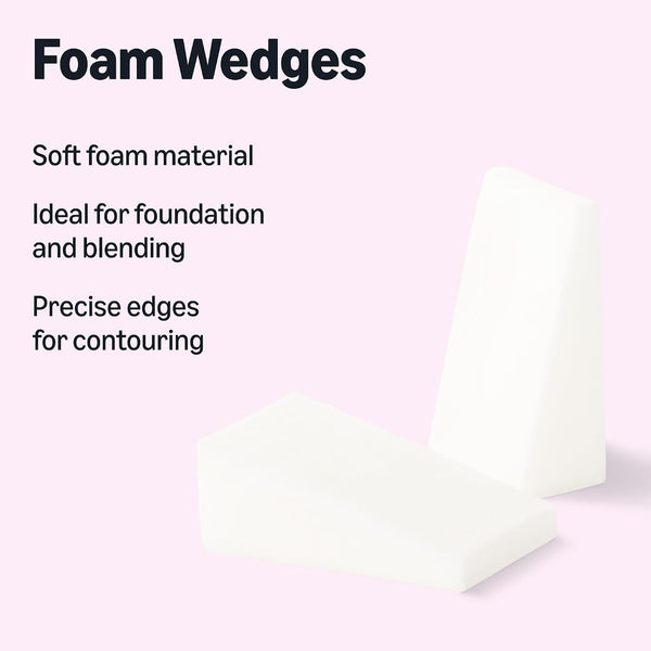 Amazon Essentials Cosmetic Foam Wedges For Makeup, 32 Count (Previously Amazon Basics) 32 Count (Pack of 1)