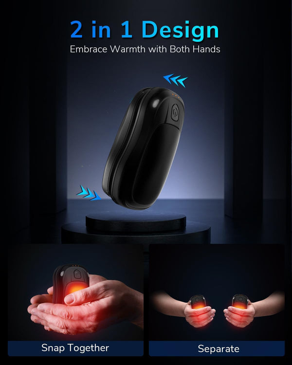 Hand Warmers Rechargeable 2 Pack, MKG Electric Hand Warmer, 24Hrs Long Lasting Reusable HandWarmers with 3 Levels Quick Heat, Portable Pocket