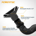 POWERTEC 70204 Dust Collection Rectangular Hood Nozzle for 2-1/2” Dust Collection Hose Fittings