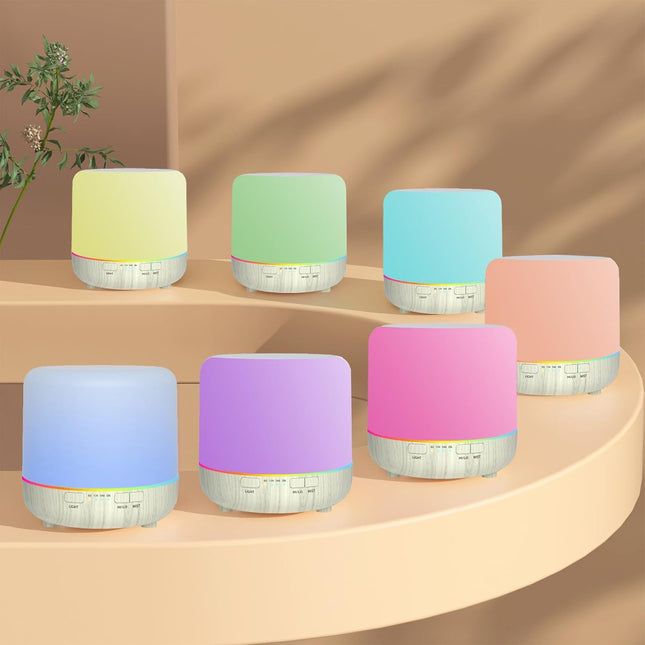 HOMILLY Essential Oil Diffuser, 120Ml USB Cable Colorful Quiet Aromatherapy Diffuser with 7 Colors Lights, Adjustable Mi