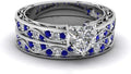Couple Ring Bridal Sets His Hers Women 10k White Gold Filled Men Tungsten Carbide Wedding Engagement Ring Band women's size 7 & men's size 10