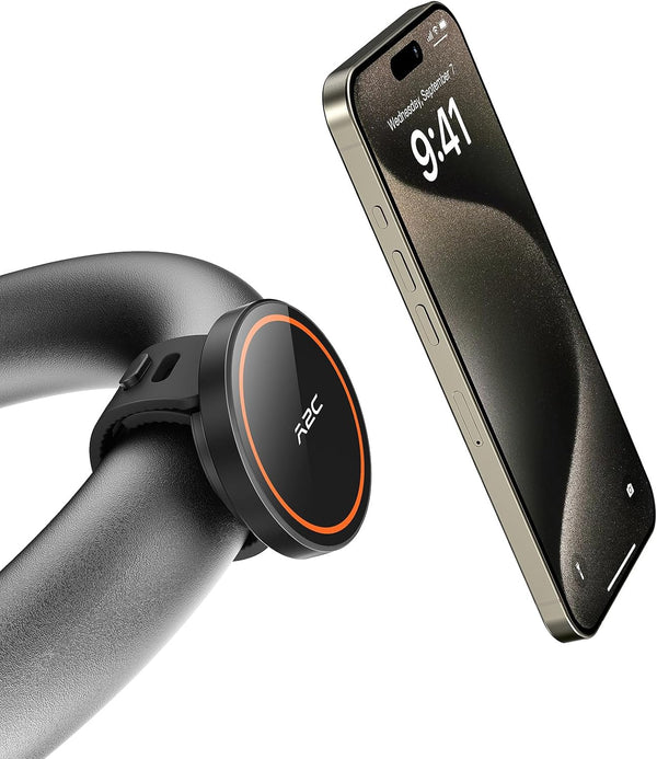 A2C Gym Fitness Phone Mount for Magsafe - 17 N52 Strong Magnets Stable and Secure Phone Mount with Adjustable Strap, Compatible with Gym