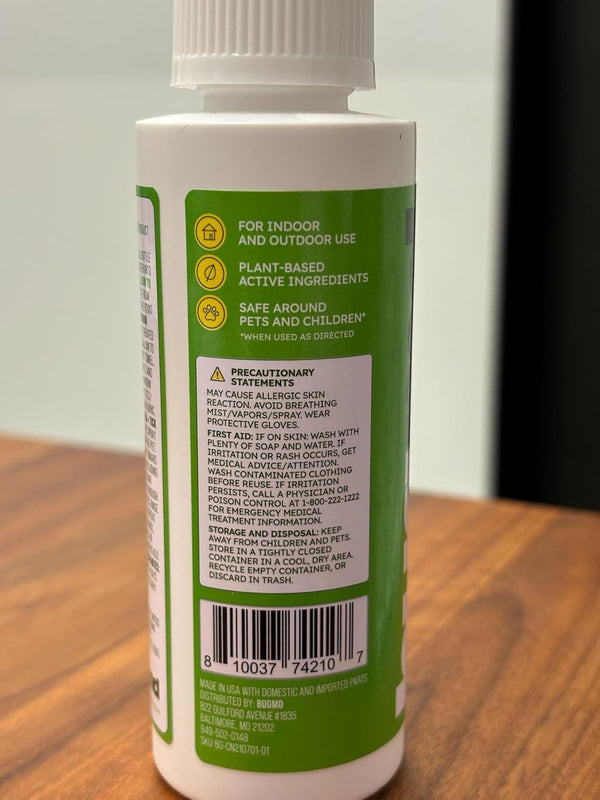 Bugmd Pest Control Essential Oil Concentrate (3.7 Oz, 2 Pack) - Plant Powered Bug Spray Quick Kills Flies, Ants, Roaches, Mosquitoes, and More
