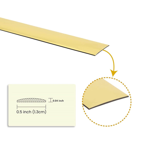 Metallic Gold Mirror Border Trim Peel and Stick PVC Wall Molding Trim Tape Self Adhesive Shiny Gold Decorative Trim for TV, Wall, Mirror, Door,