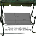 Outdoor Porch Patio Swing Seat Cover, 600D Thickened Oxford Waterproof Swing Cushion Protection Covers Replacement for Outdoors Garden Yard
