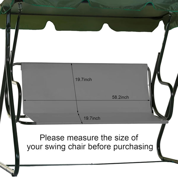 Outdoor Porch Patio Swing Seat Cover, 600D Thickened Oxford Waterproof Swing Cushion Protection Covers Replacement for Outdoors Garden Yard