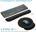 Comfy Mee Premium Memory Foam Keyboard and Mouse Wrist Rest Pads Set- for Comfortable Typing &Wrist Pain Relief (Pack of 2) Black 2P-Keyboard and