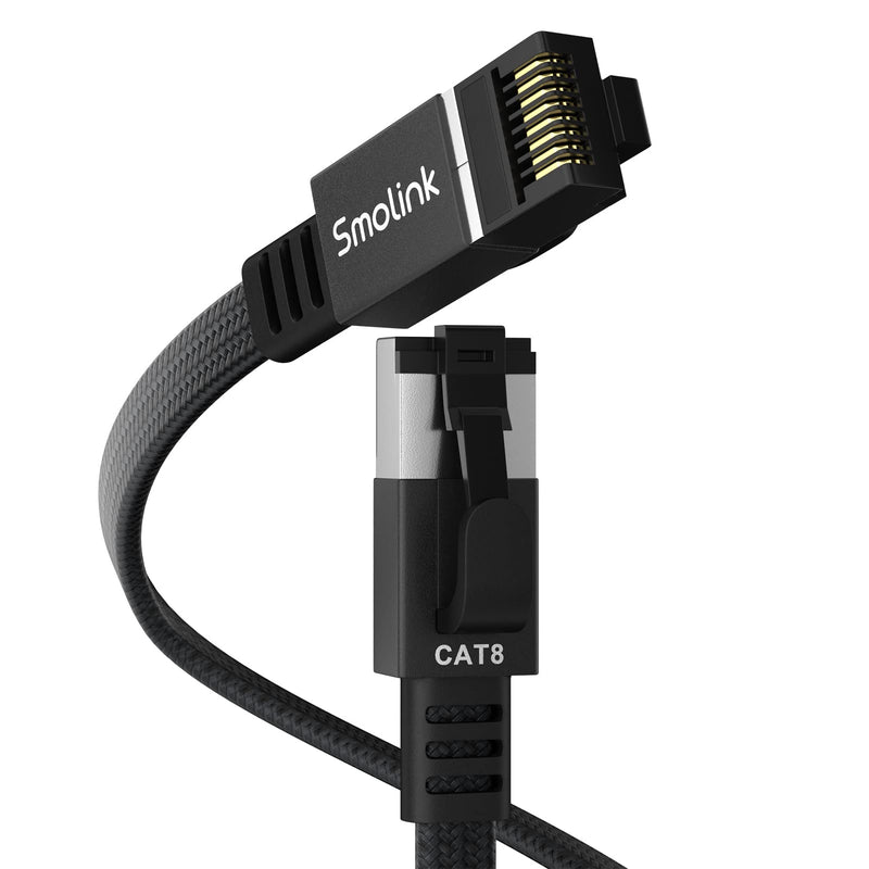 Smolink Ethernet Cable 50 Ft, Cat 8 Ethernet Cable with 40Gbps 2000Mhz High Speed Ethernet Cable, Shielded Heavy Duty SFTP RJ45 LAN Cable Patch