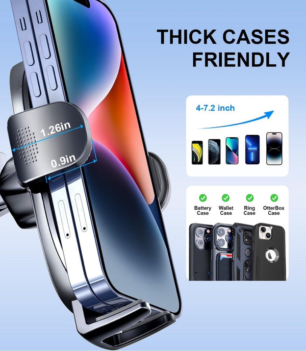 Car Phone Holder, Universal CD Slot Phone Mount, Hands Free Automobile Cell Phone Stand, 360° Adjustable Phone Mount for Car Compatible with