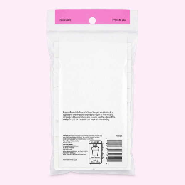 Amazon Essentials Cosmetic Foam Wedges For Makeup, 32 Count (Previously Amazon Basics) 32 Count (Pack of 1)