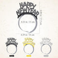 Amosfun HAPPY NEW YEAR Headband Tiara New Years Party Favors Gold Silver Black 12 Pieces