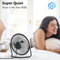 Zuvas Desk Fan Quiet Small USB Fan, Portable 4 inch Metal Fan, 2 Speed | USB Powered Electric Fan, 360° Rotation, Quiet Operation, Mechanical