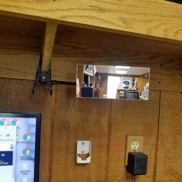 Ampper Clip On Security Mirror, Convex Cubicle Mirror for Personal Safety and Security Desk Rear View Monitors or Anywhere (6.69" x 2.95",