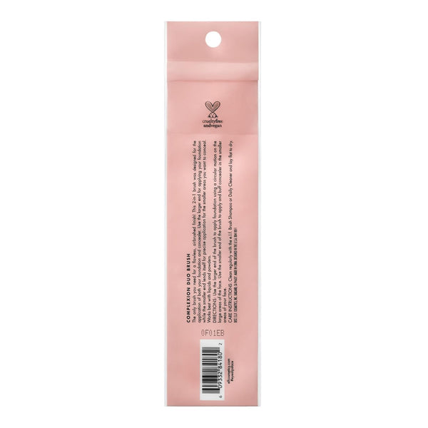 e.l.f. Complexion Duo Brush, Makeup Brush For Applying Foundation & Concealer, Creates An Airbrushed Finish, Made With Vegan, Cruelty-Free Bristles