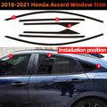 Window Trim Chrome Delete Blackout Overlay Kit Pre-Cut Vinyl Compatible for Honda Accord 10th Gen 2018-2021 (Side Window Chrome Delete)
